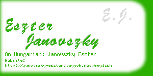 eszter janovszky business card